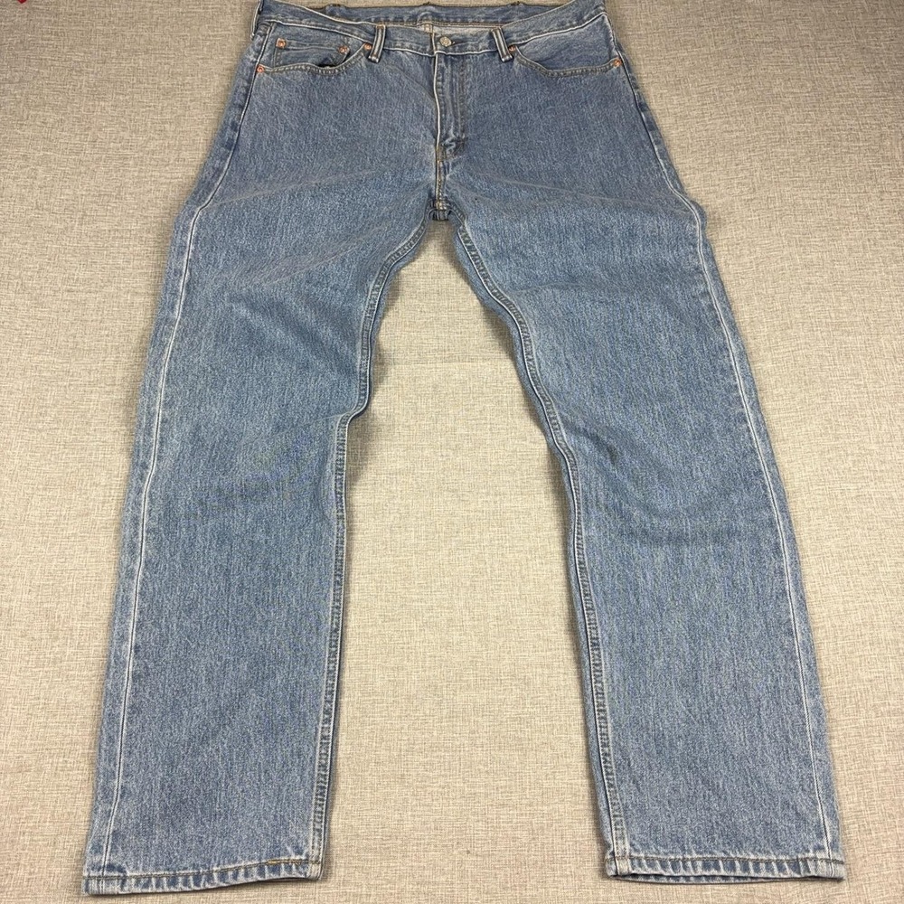 Levis 505 Jeans Mens 38x34 Blue Light Wash Denim Straight Leg Regular Fit Pants